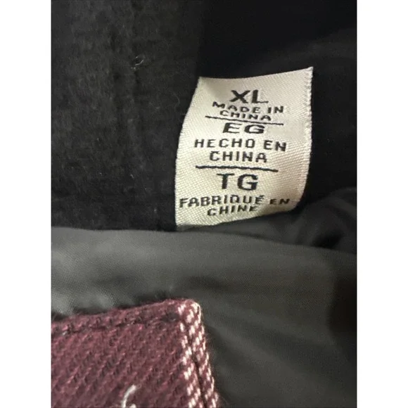 Levi's‎ Quilted Plaid Puffer Flannel Hooded Shacket Size XL Magenta Co